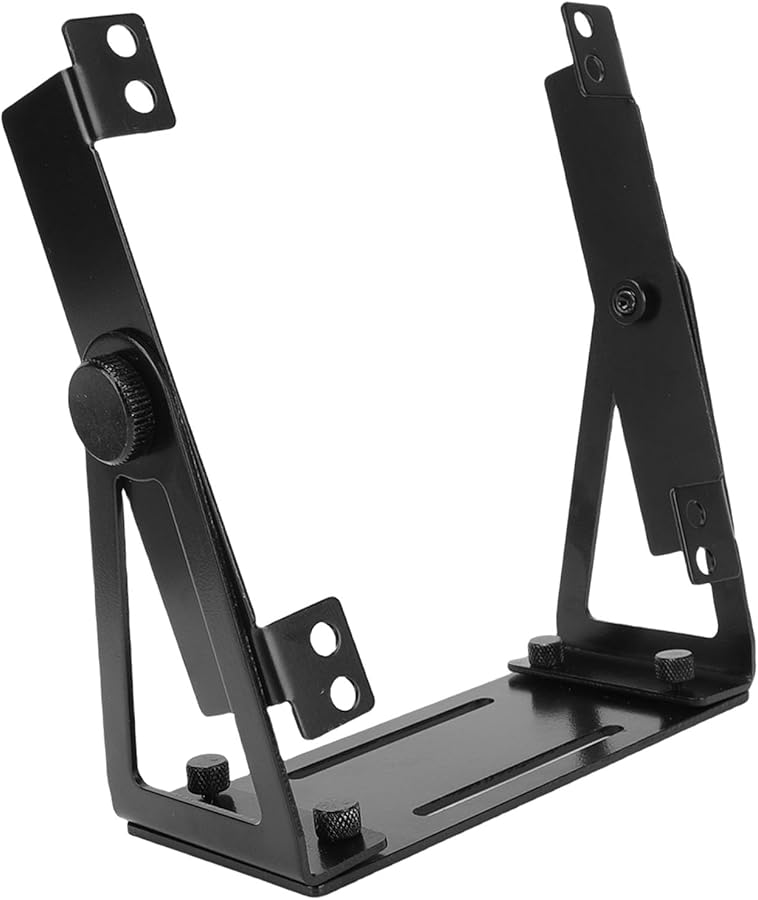 Black Aluminum Alloy 360 Degree Pivoting Desk Fan Mount Bracket for PC Computer Cooling black - Image 1